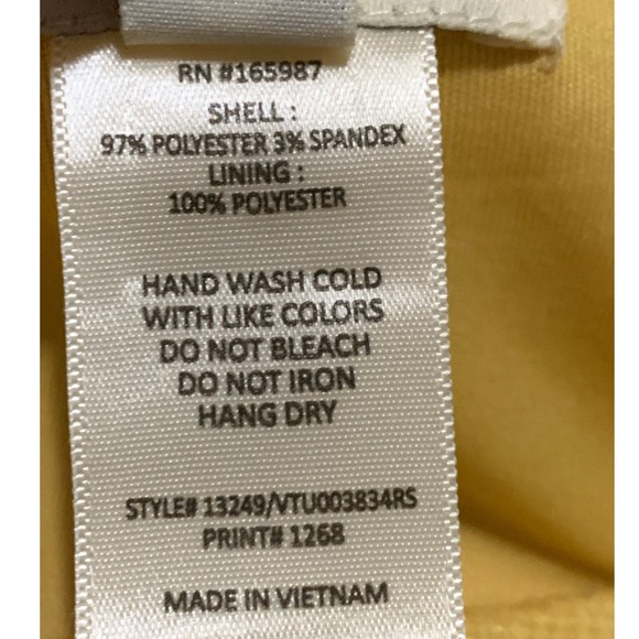 Enfocus Studio Yellow Sleeveless Sheath Dress Size 12 Flared Bottom Gold Buttons - Picture 12 of 15